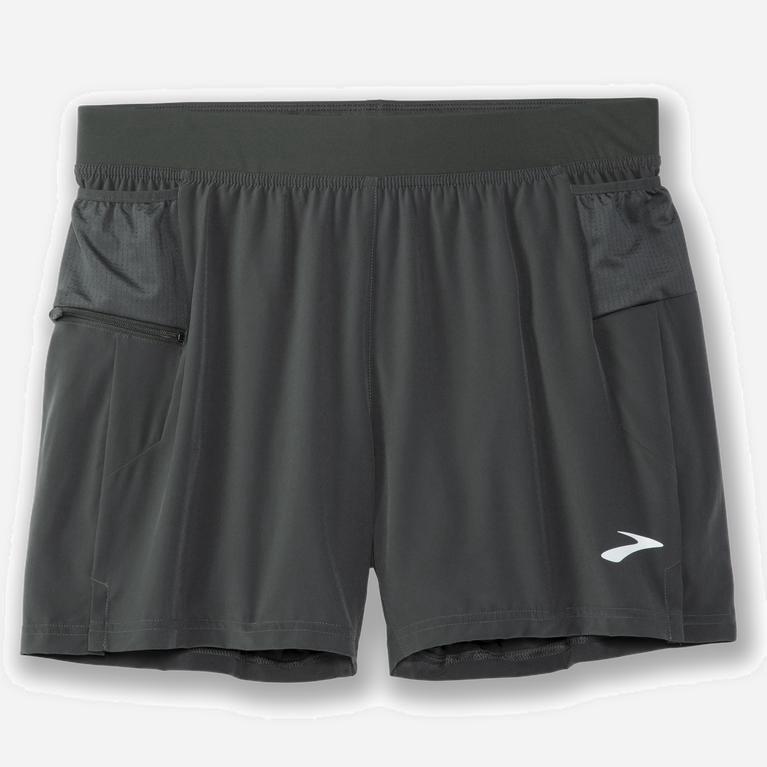 Brooks Sherpa 5 2-In-1 Hardloopshorts voor Heren Donker/ Grijs (VJBZU-9851)